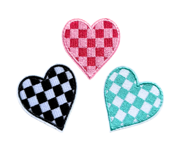 Checkered Hearts (Pack of 3)
