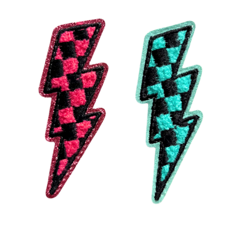 Checkered Lighting Bolts (Set of 2)