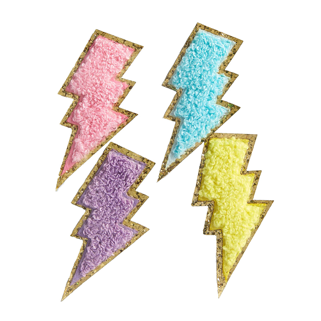 Chenille Lightning Bolts Patches (Pack of 4)