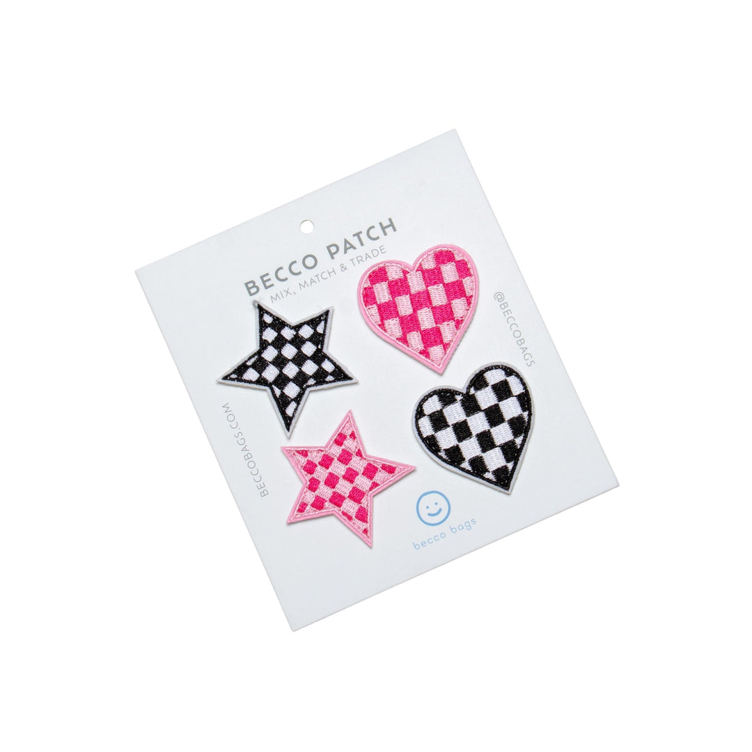 Checkered Stars and Hearts Patch Set