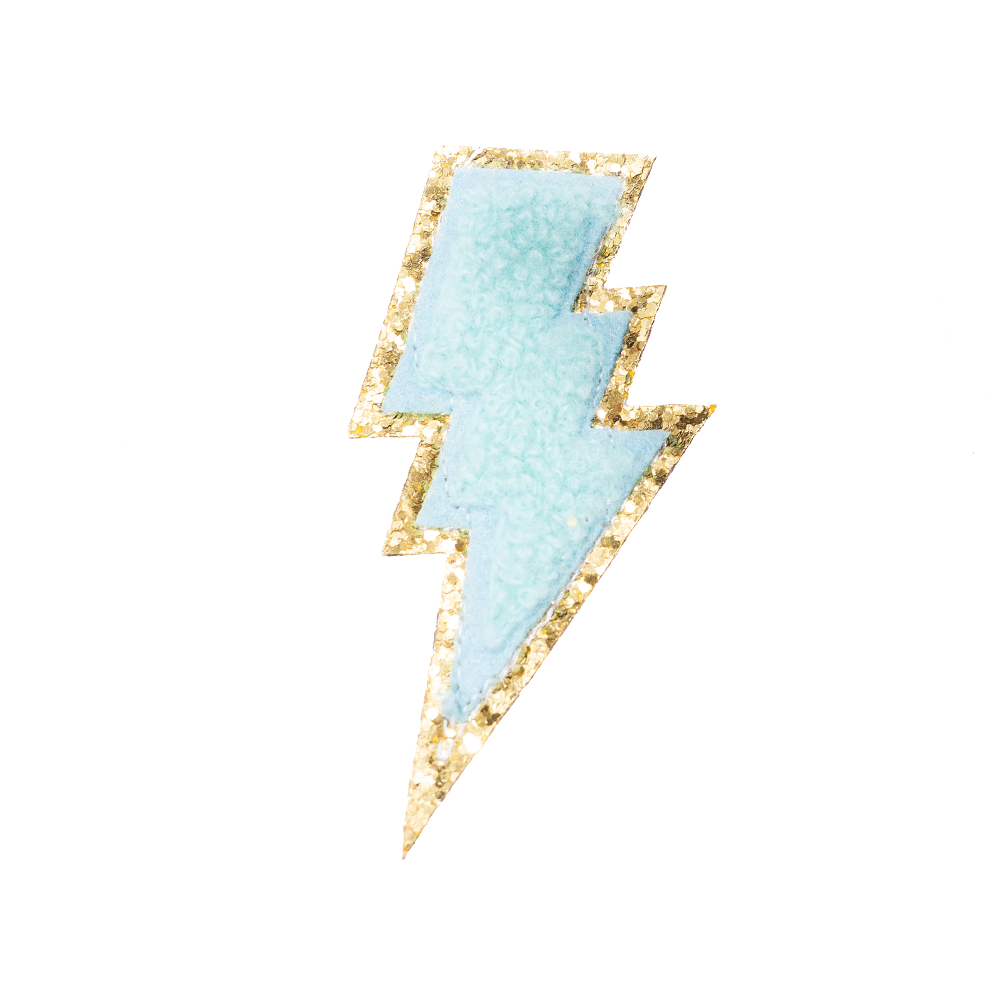 Chenille Lightning Bolt Patches (Set of 2)