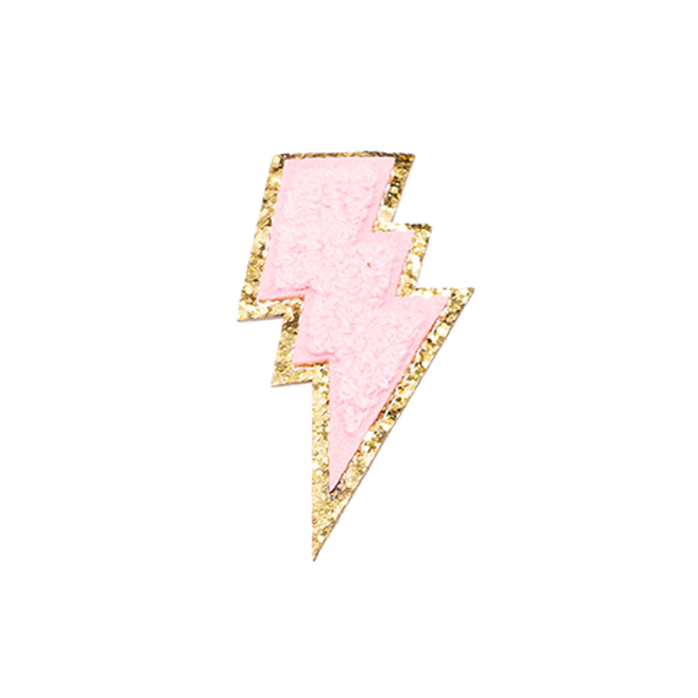 Chenille Lightning Bolt Patches (Set of 2)