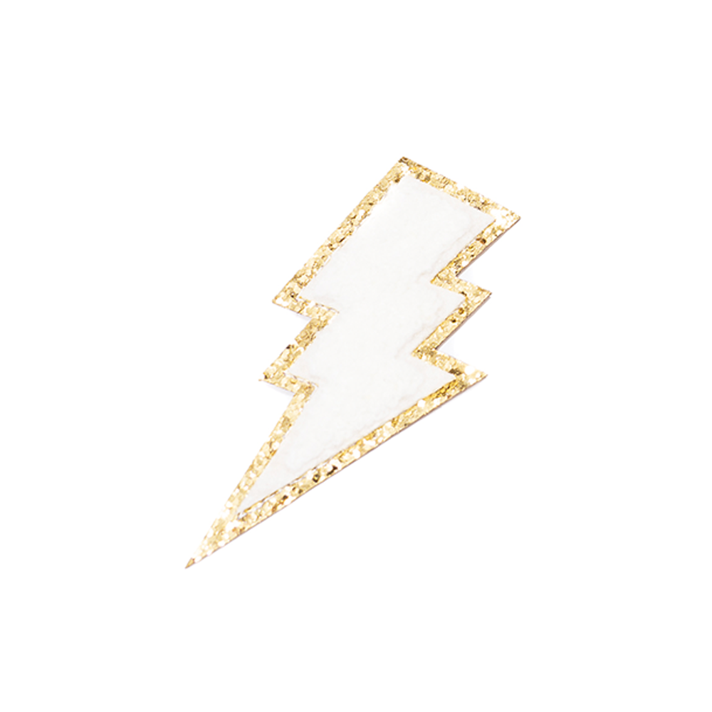 Chenille Lightning Bolt Patches (Set of 2)