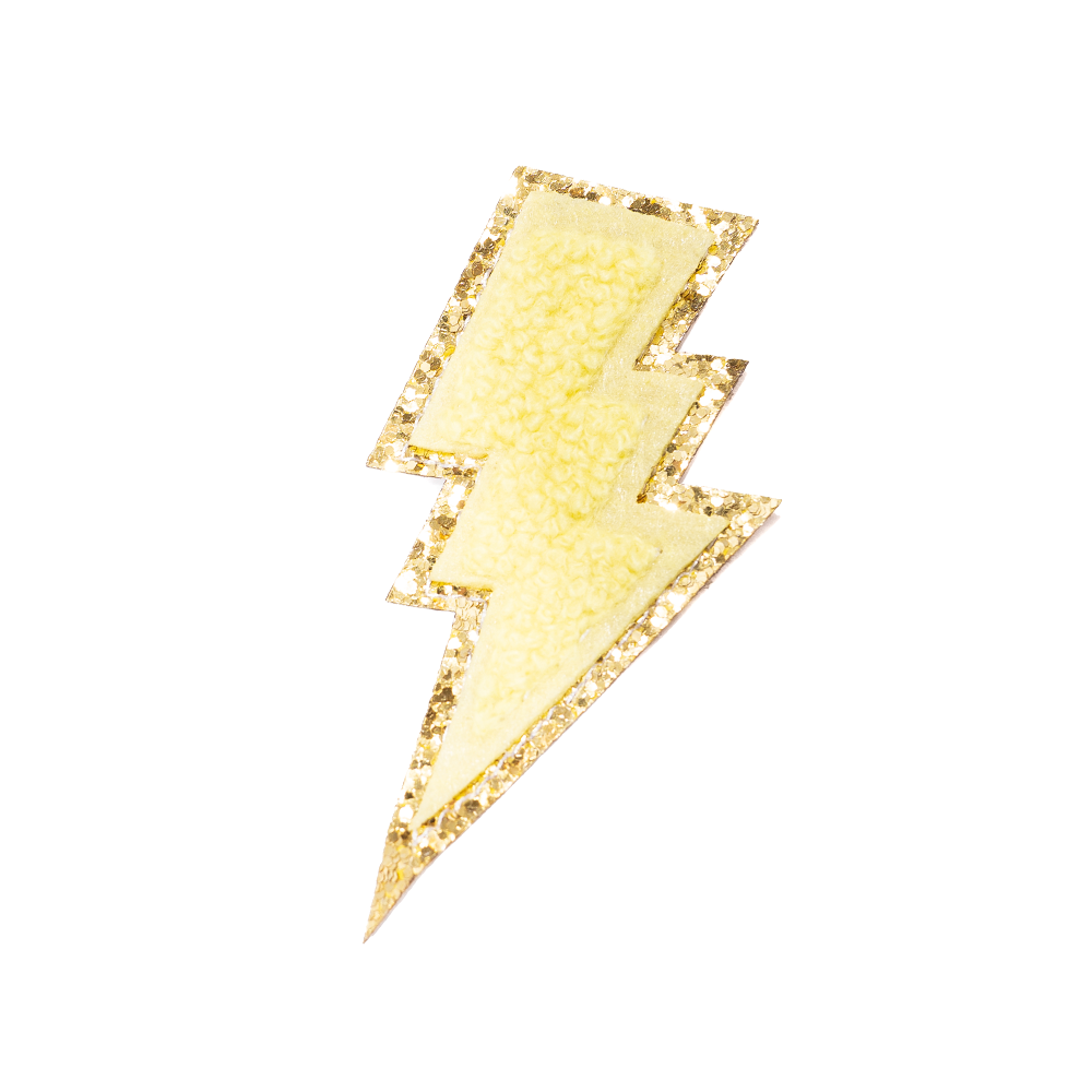 Chenille Lightning Bolt Patches (Set of 2)
