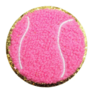 Chenille Pink Tennis Ball Patch