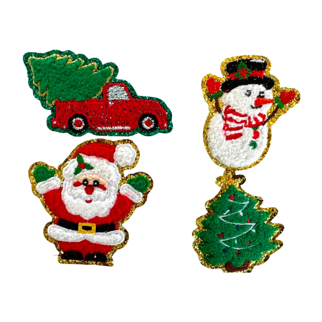 Holiday Patch Set I — Snowman, Santa, Truck, Holiday Tree